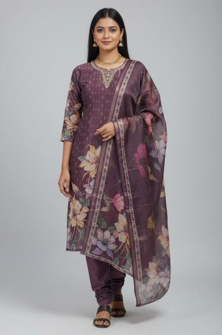 Mustard 3 Pcs Bottom Dupatta Set