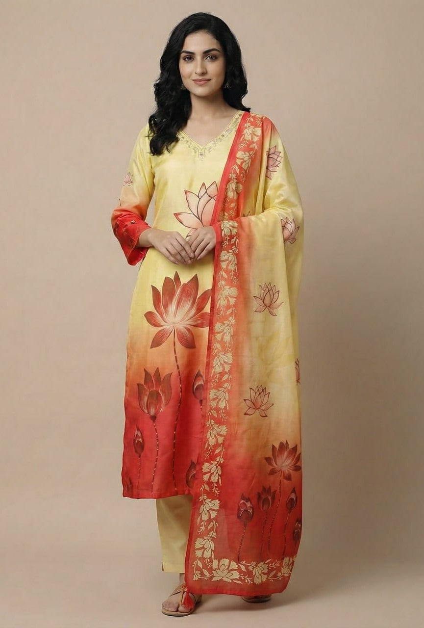 3 Pcs Bottom Dupatta Set