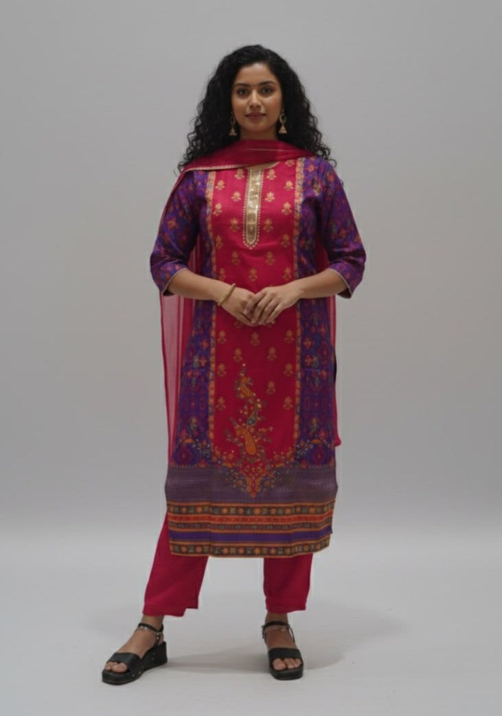 3 Pcs Bottom Dupatta Set