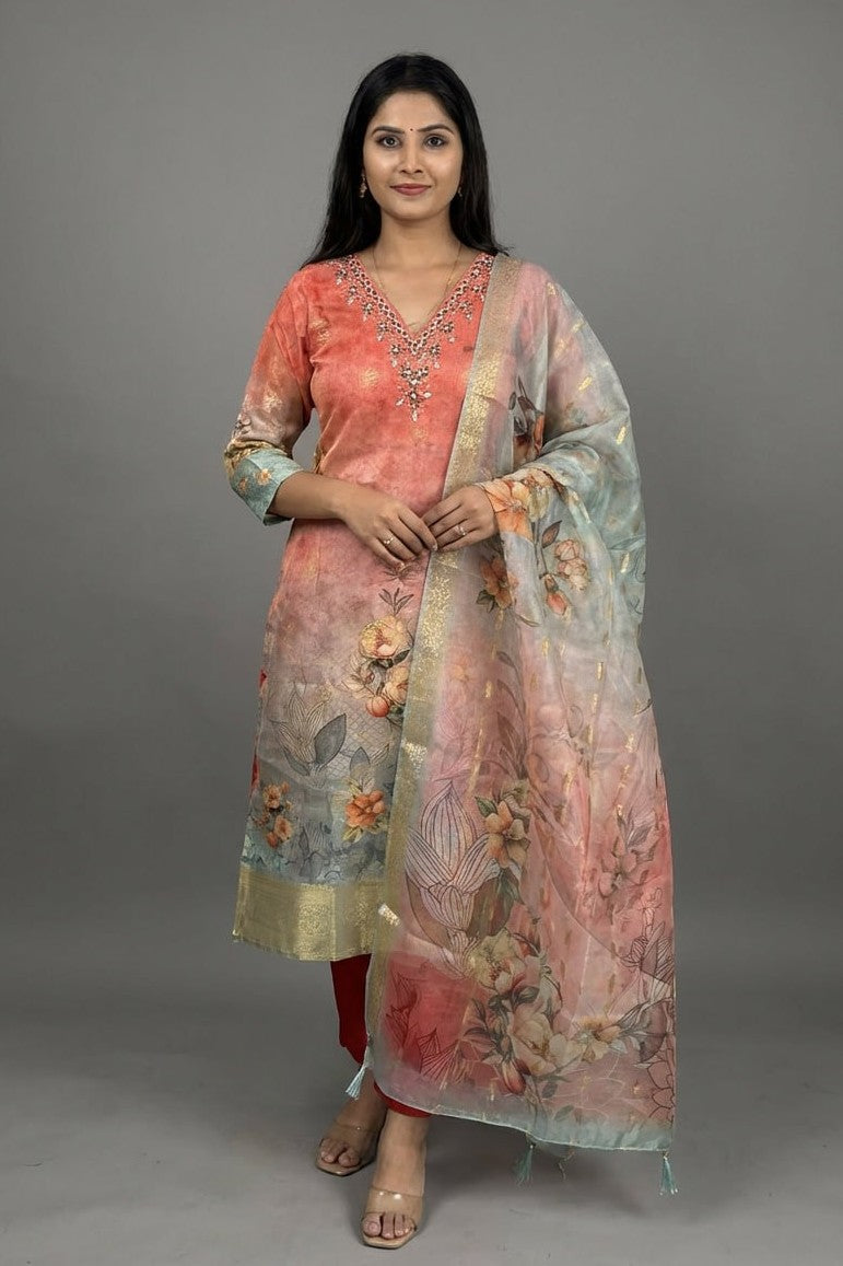 3 Pcs Bottom Dupatta Set