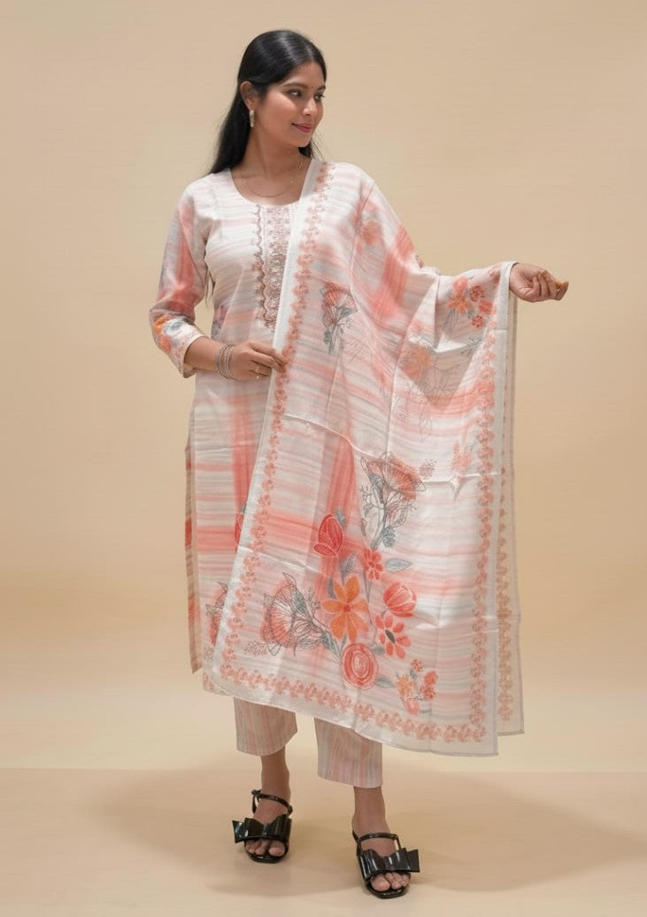 3 Pcs Bottom Dupatta Set