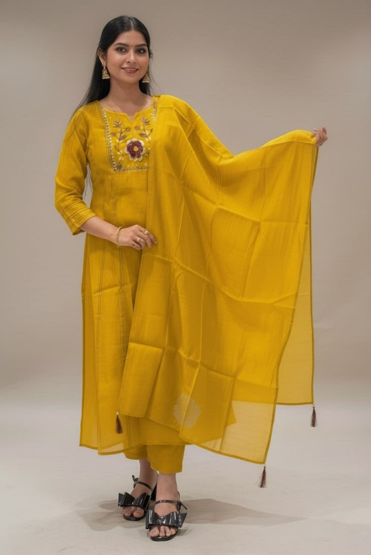 3 Pcs Bottom Dupatta Set