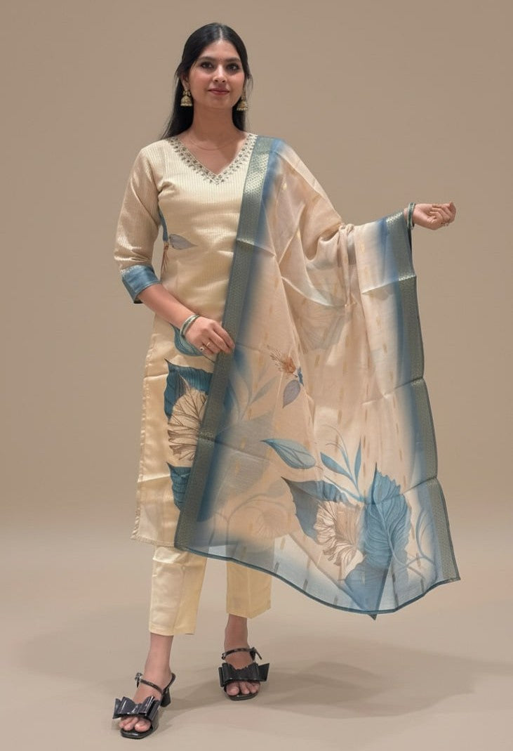 3 Pcs Bottom Dupatta Set