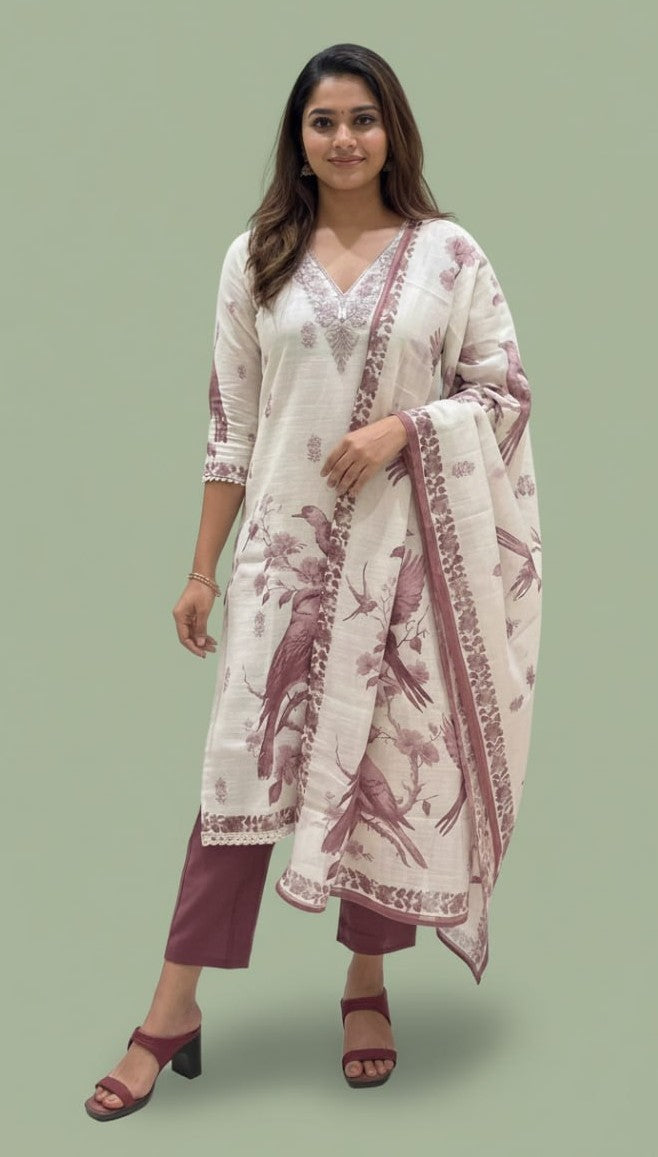 3 Pcs Bottom Dupatta Set