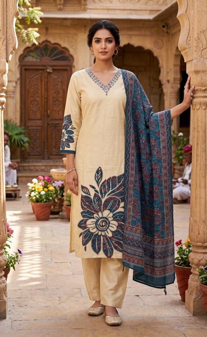 3 Pcs Bottom Dupatta Set