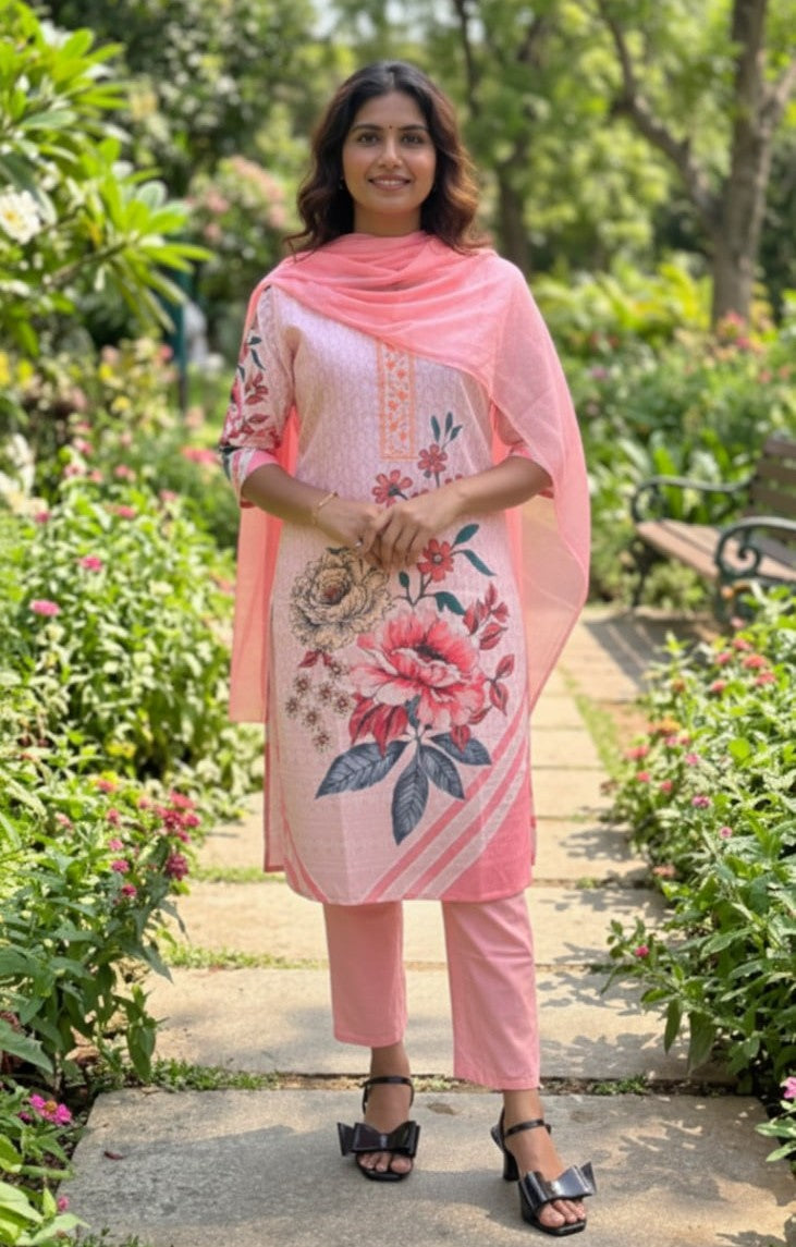 3 Pcs Bottom Dupatta Set