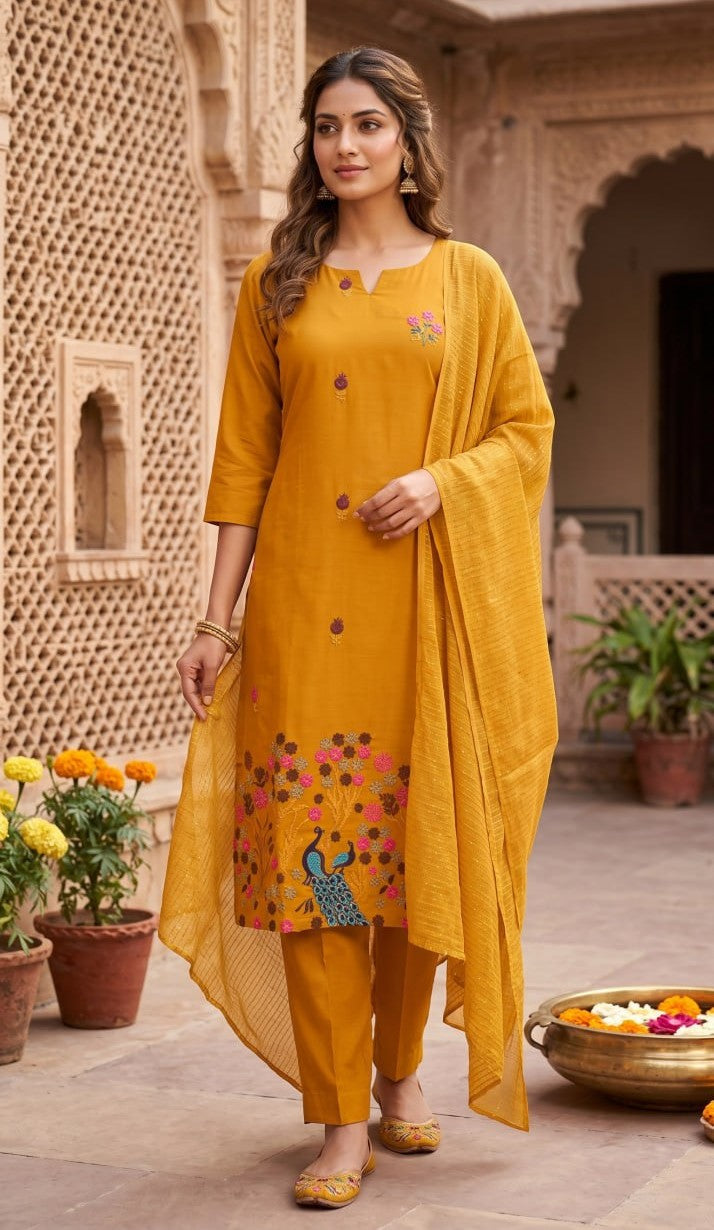 3 Pcs Bottom Dupatta Set