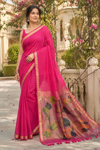 Linen Slub Saree