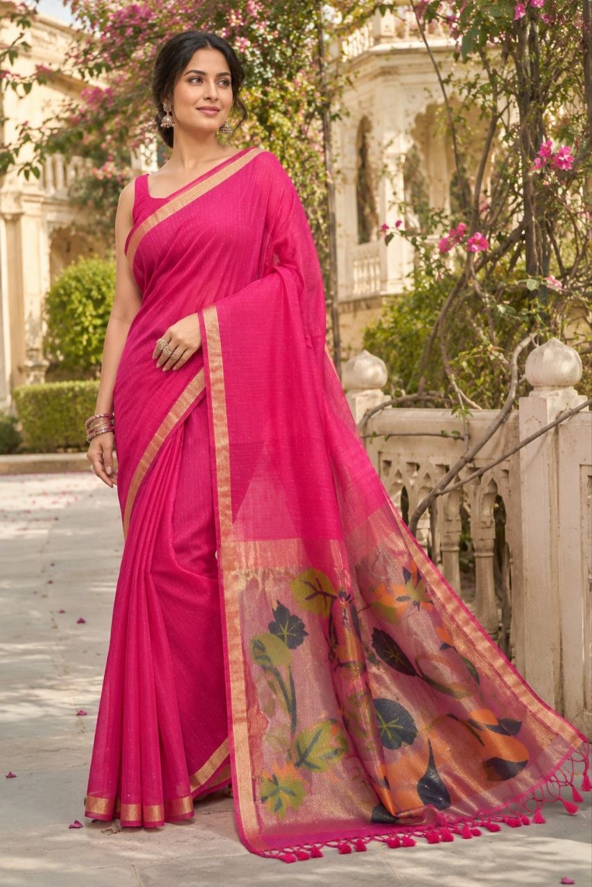 Linen Slub Saree