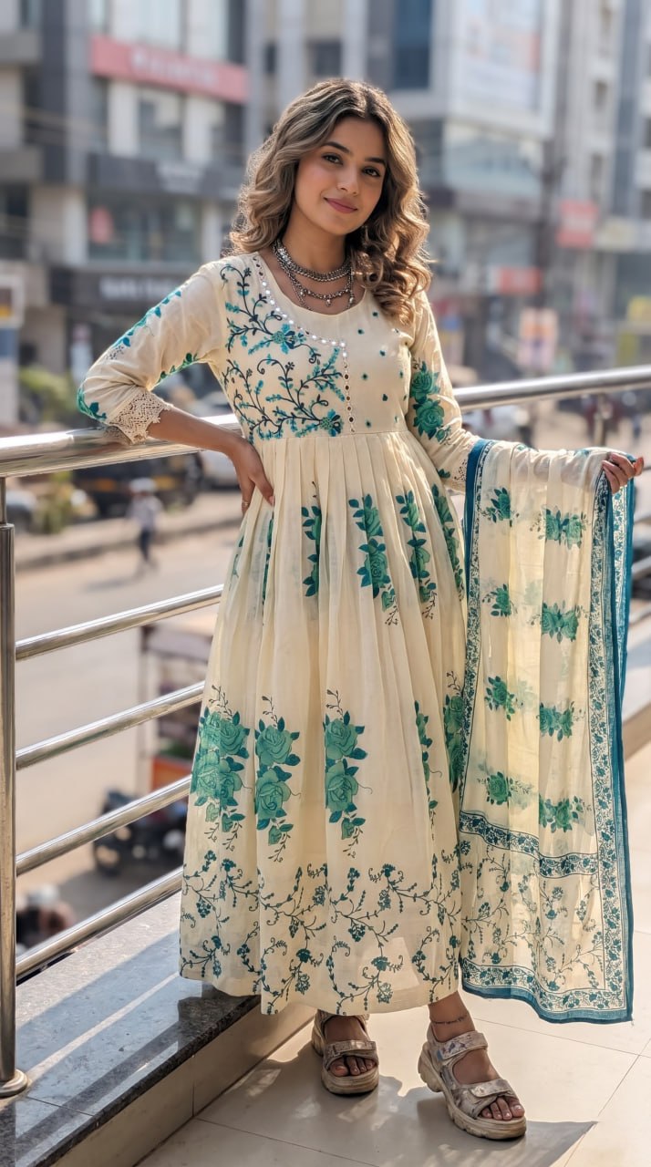 premium 3-piece mul cotton suit set