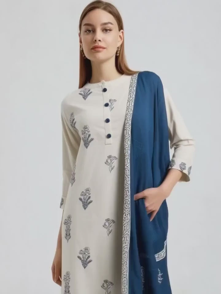 3 Pcs Bottom Dupatta Set