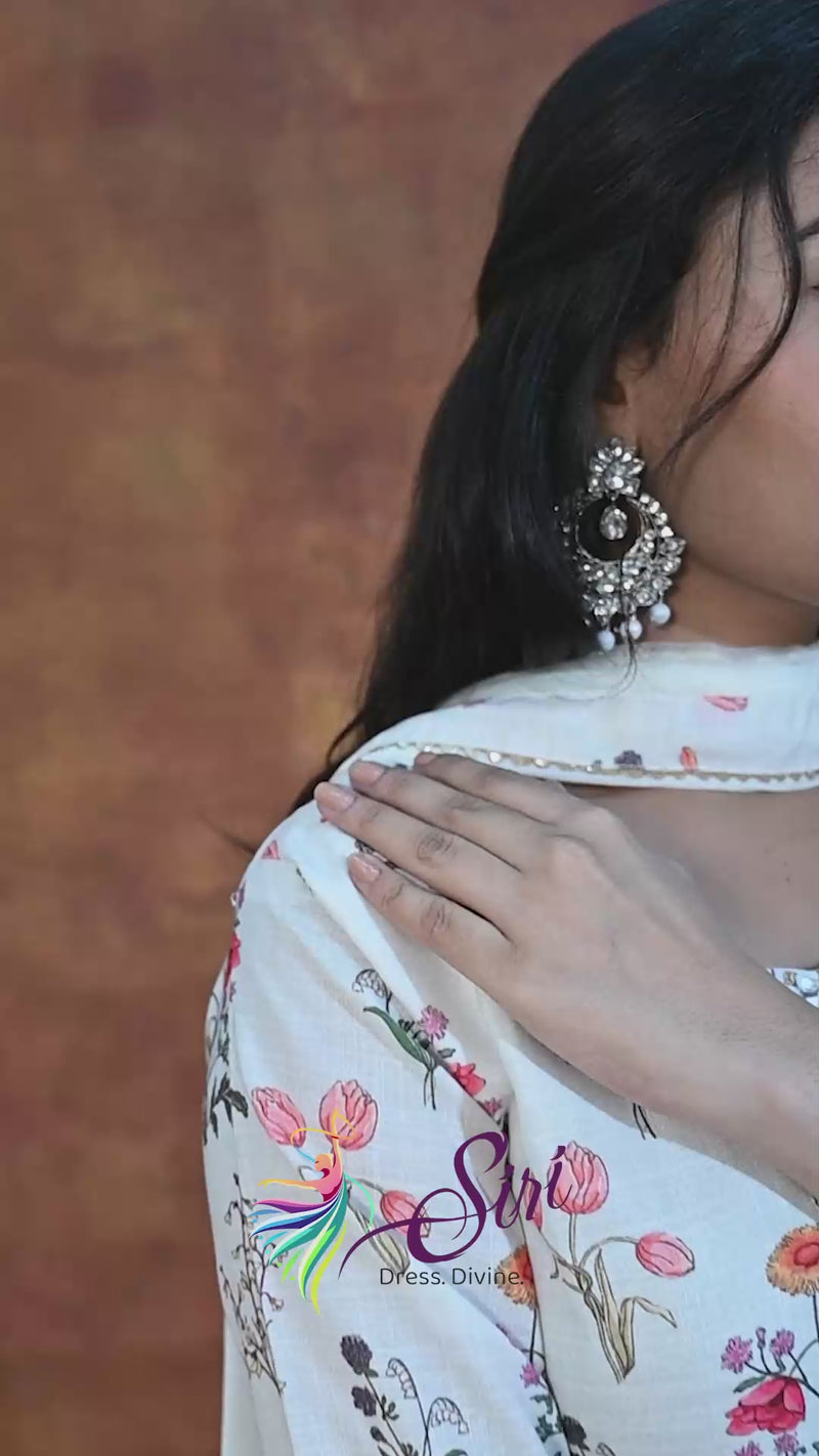 Floral Print 3 Pc's Bottom Duppata Set