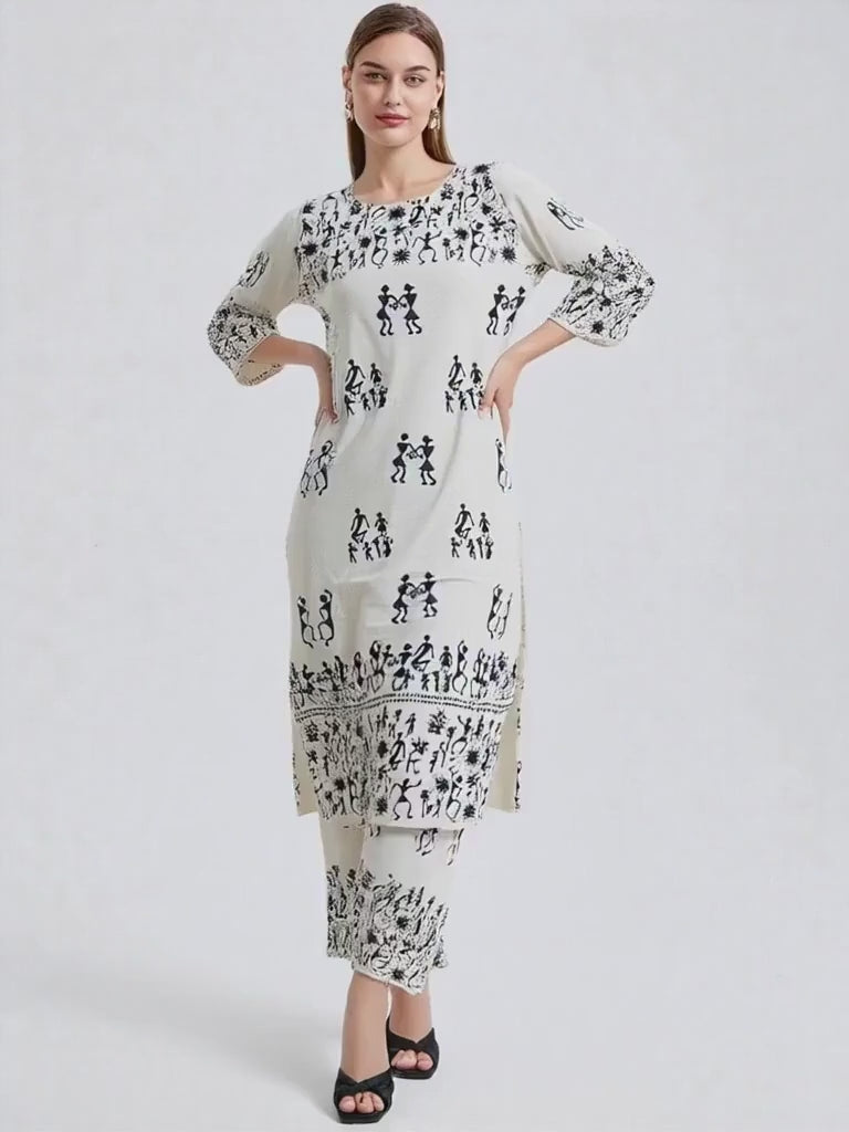 Linen Slub Top Bottom Set