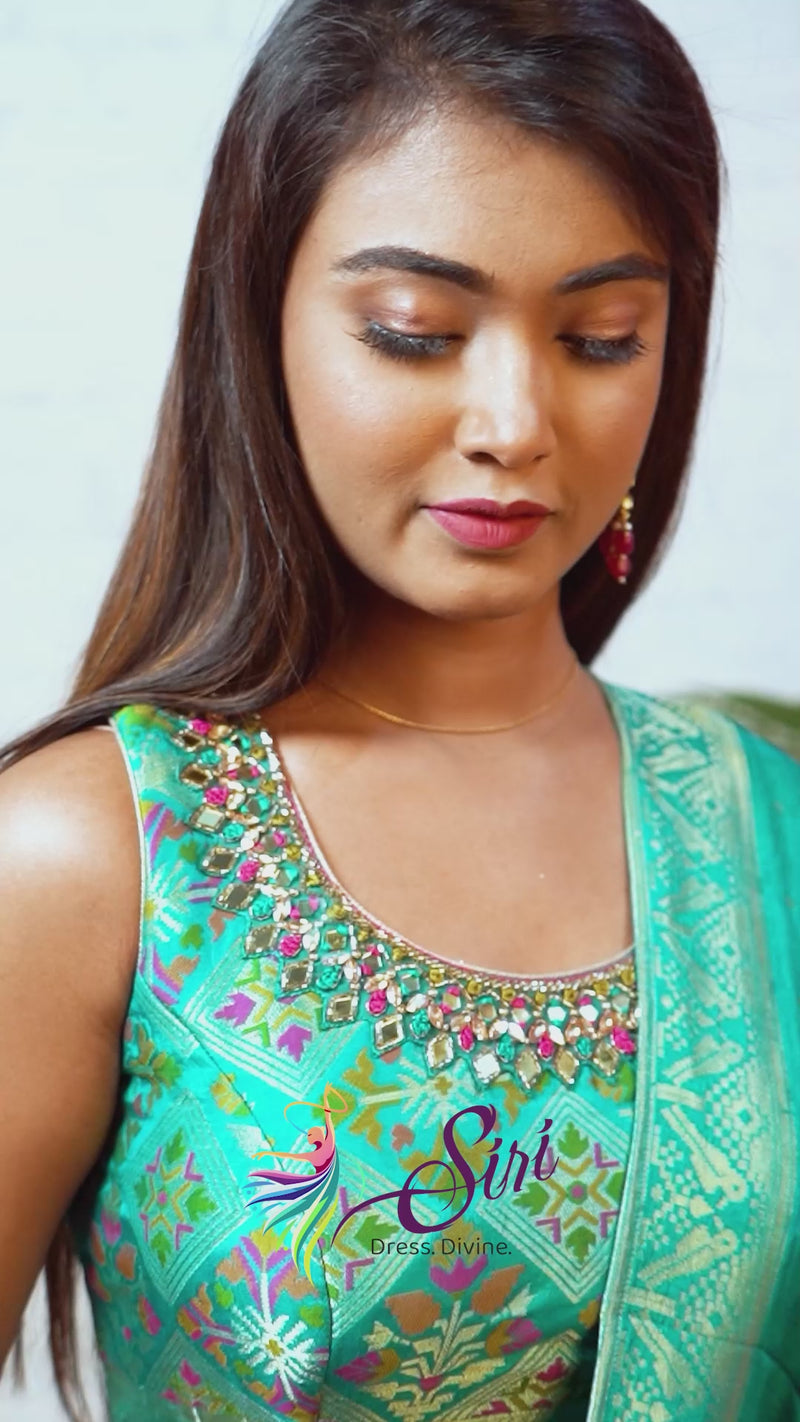 Chanderi Pattu Chudidar Kali