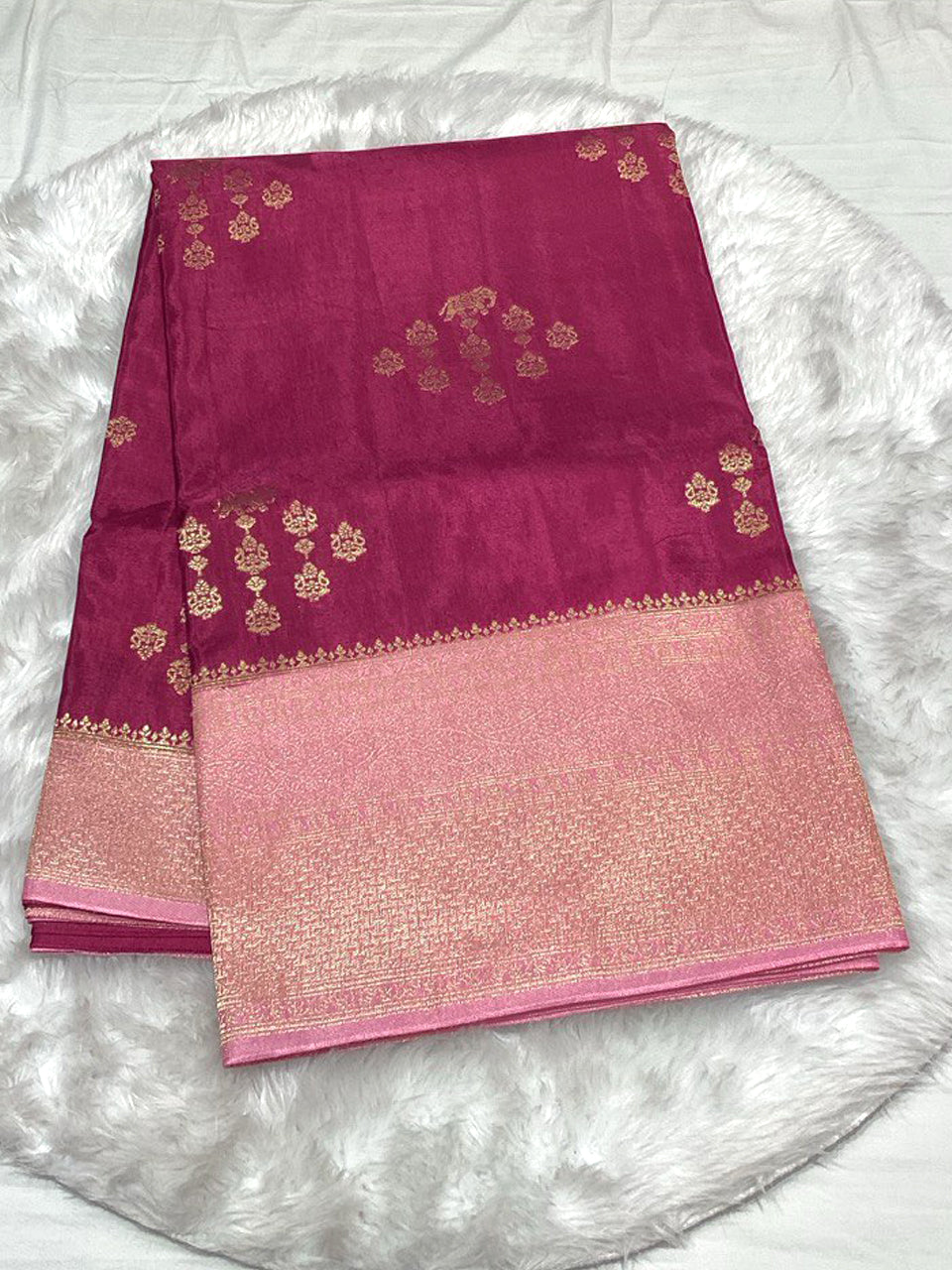 Royal blue Raw Mango Silk saree featuring contrast gold and silver Zari weaving with traditional motifs.