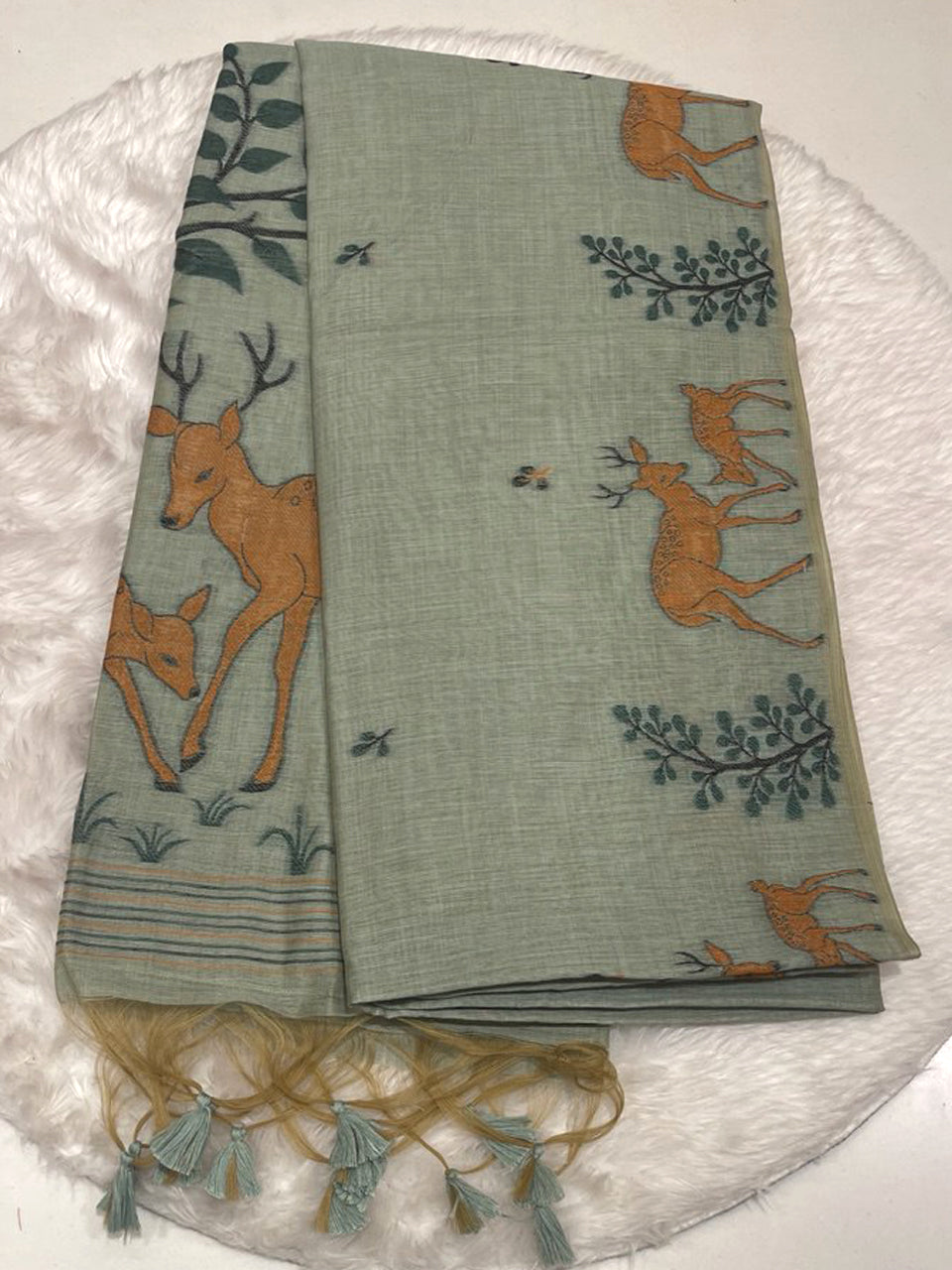 Linen Slub Saree