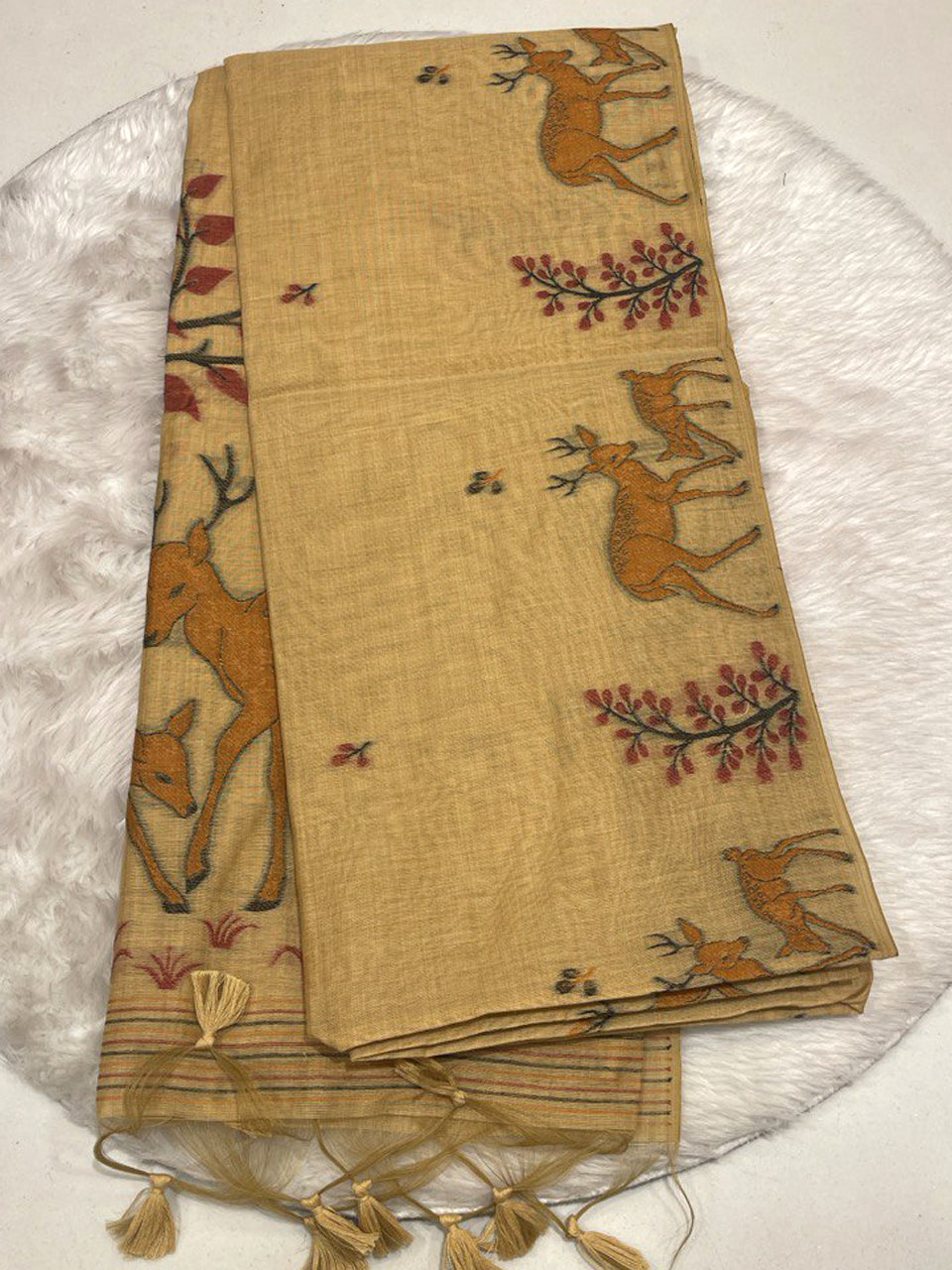 Linen Slub Saree