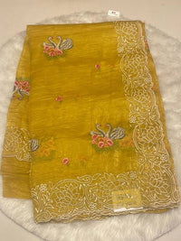 Ethereal Swan Thread Work Saree