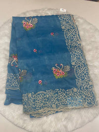 Ethereal Swan Thread Work Saree