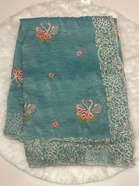 Ethereal Swan Thread Work Saree