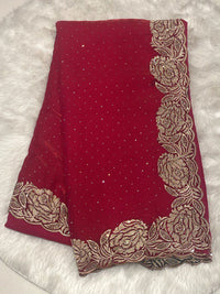 Deep Forest Green Space Silk Saree
