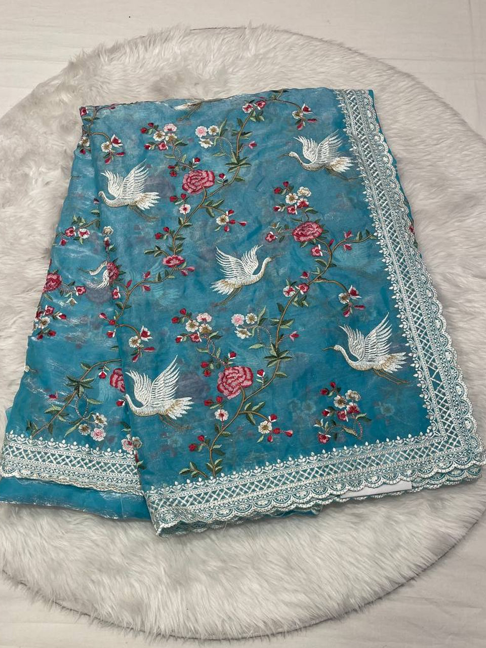Karachi Silk Thread Work Saree