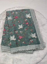Karachi Silk Thread Work Saree