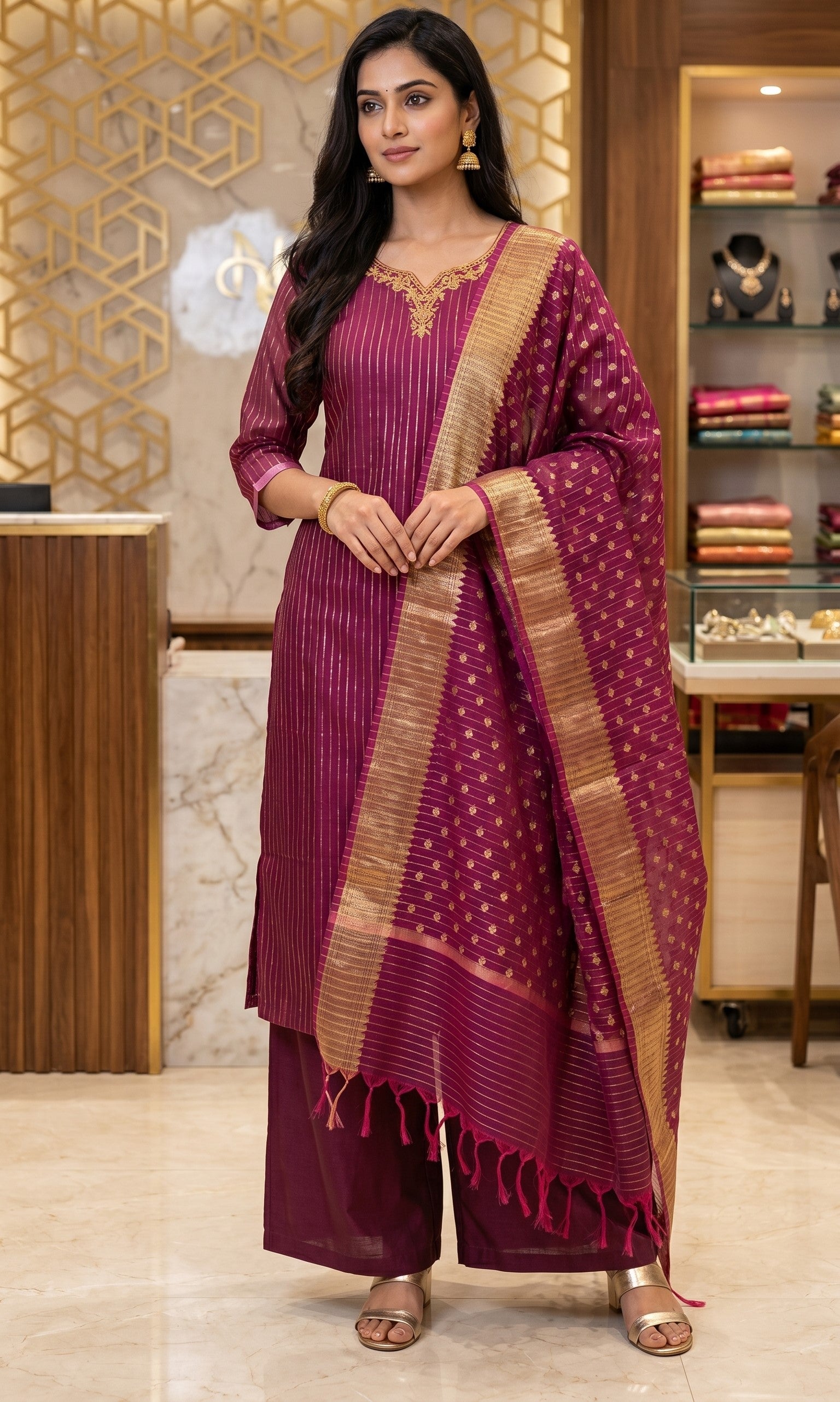 3 Pcs Bottom Dupatta Set