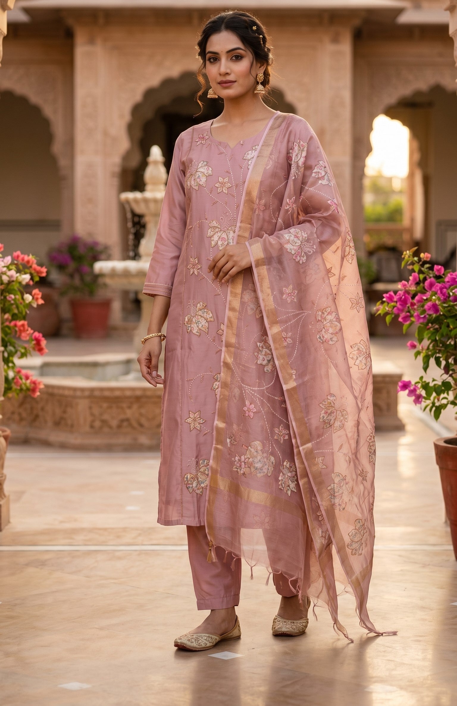 3 Pcs Bottom Dupatta Set