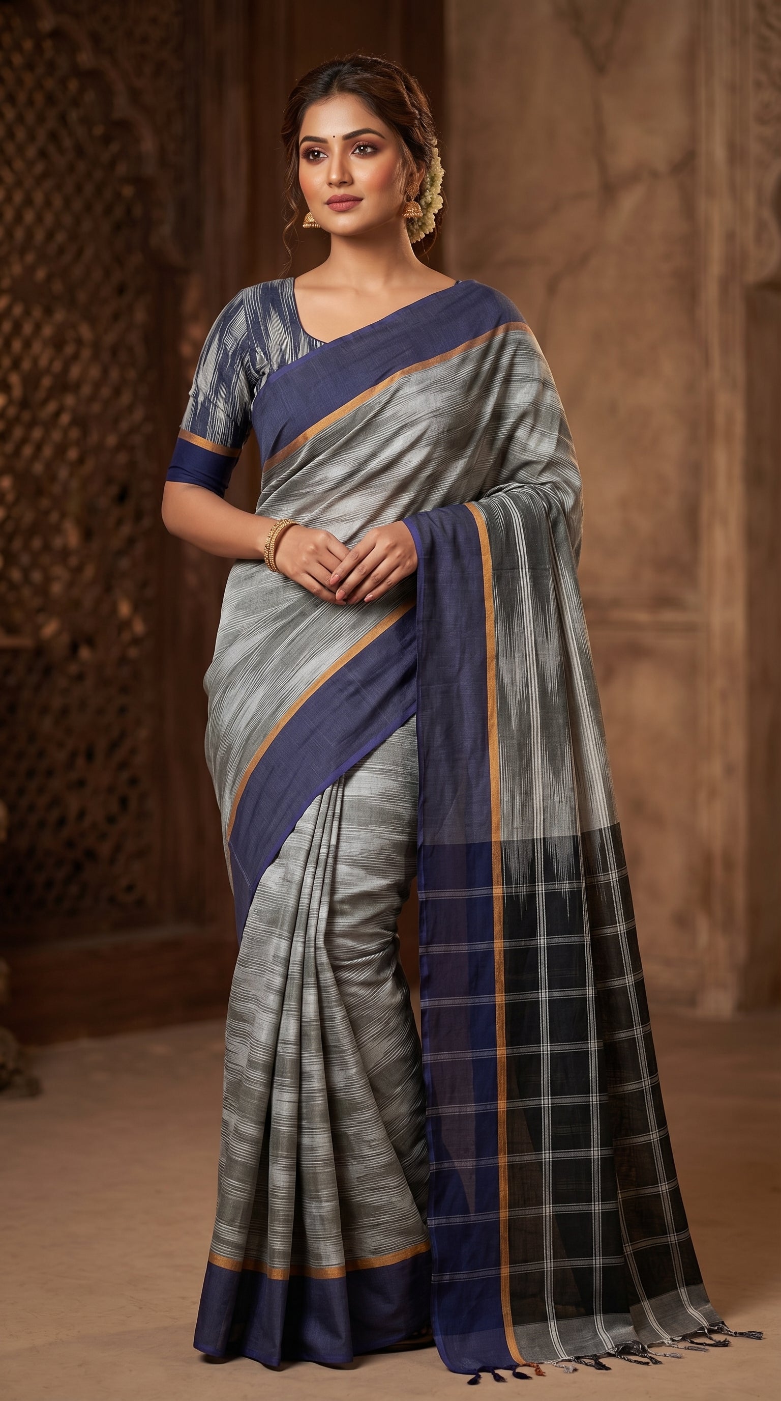 Handloom Ikkat Cotton Saree