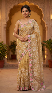 Organza Tissue Crush Saree