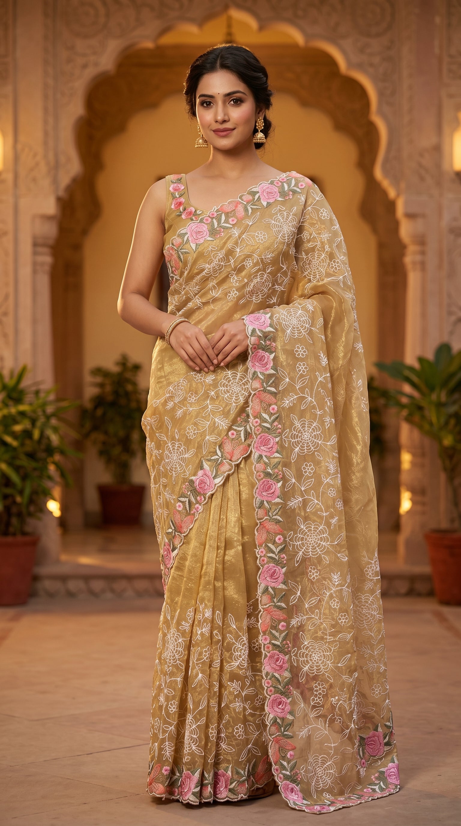 Organza Tissue Crush Saree