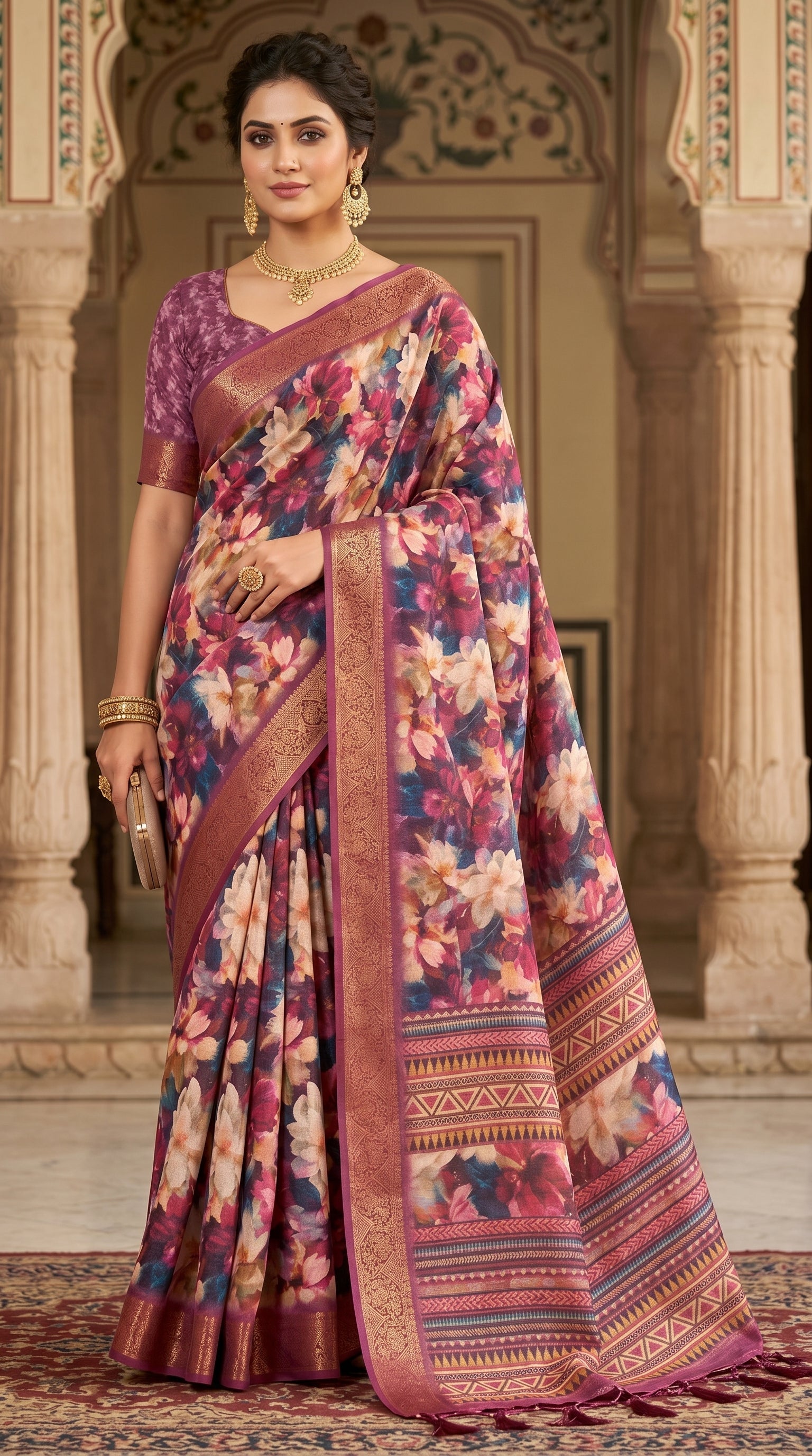 Mushroom Silk Saree