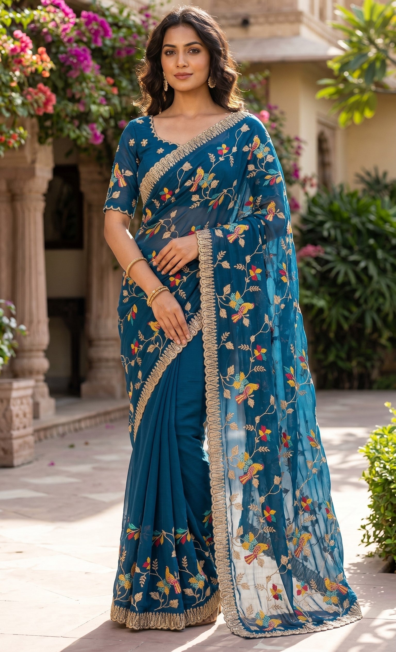 Moss Crape Saree