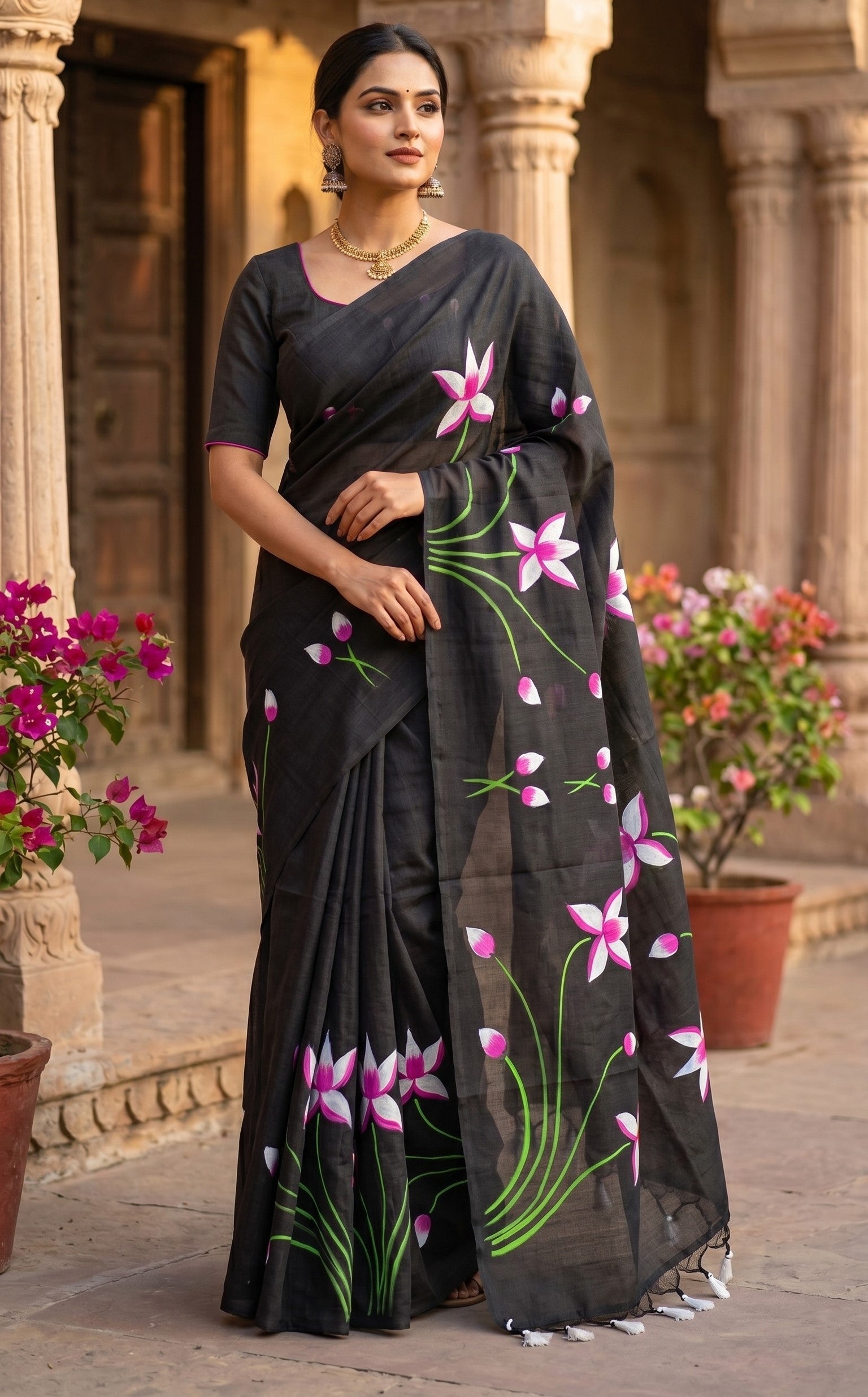 Linen Blend Saree