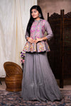 Floral Thread And Stone Work Partywear Palazzo Set