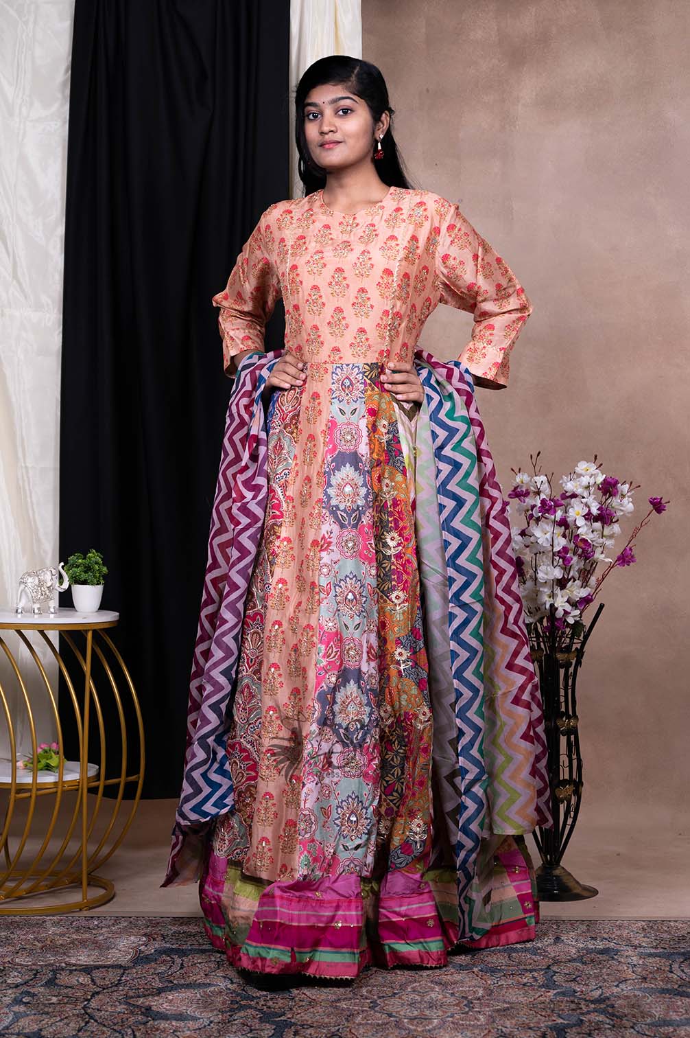 Muslin Fabric Chudidar Kali