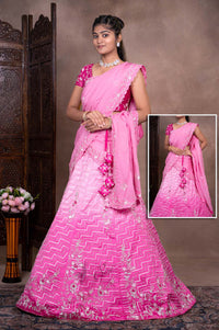 Half Pattu Light Pink Color Of Half Saree