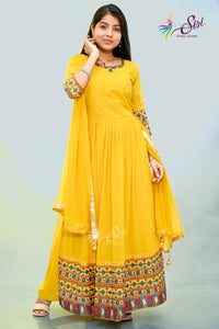 Yellow Georgette Chudidar Kalis