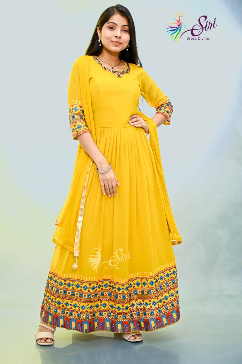 Yellow Georgette Chudidar Kalis