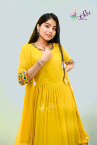 Yellow Georgette Chudidar Kalis