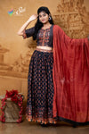 Black Chanderi Crop Top Set