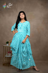 Rayon Blue Printed Kurti