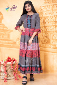 Satin Black Colour Casual Kurti