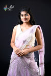 Light Pink Floral Thread Work Half Saree