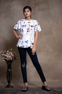 Astract Print Western Top