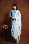 Thread And Stone Work 3 Pcs Bottom Dupatta Set