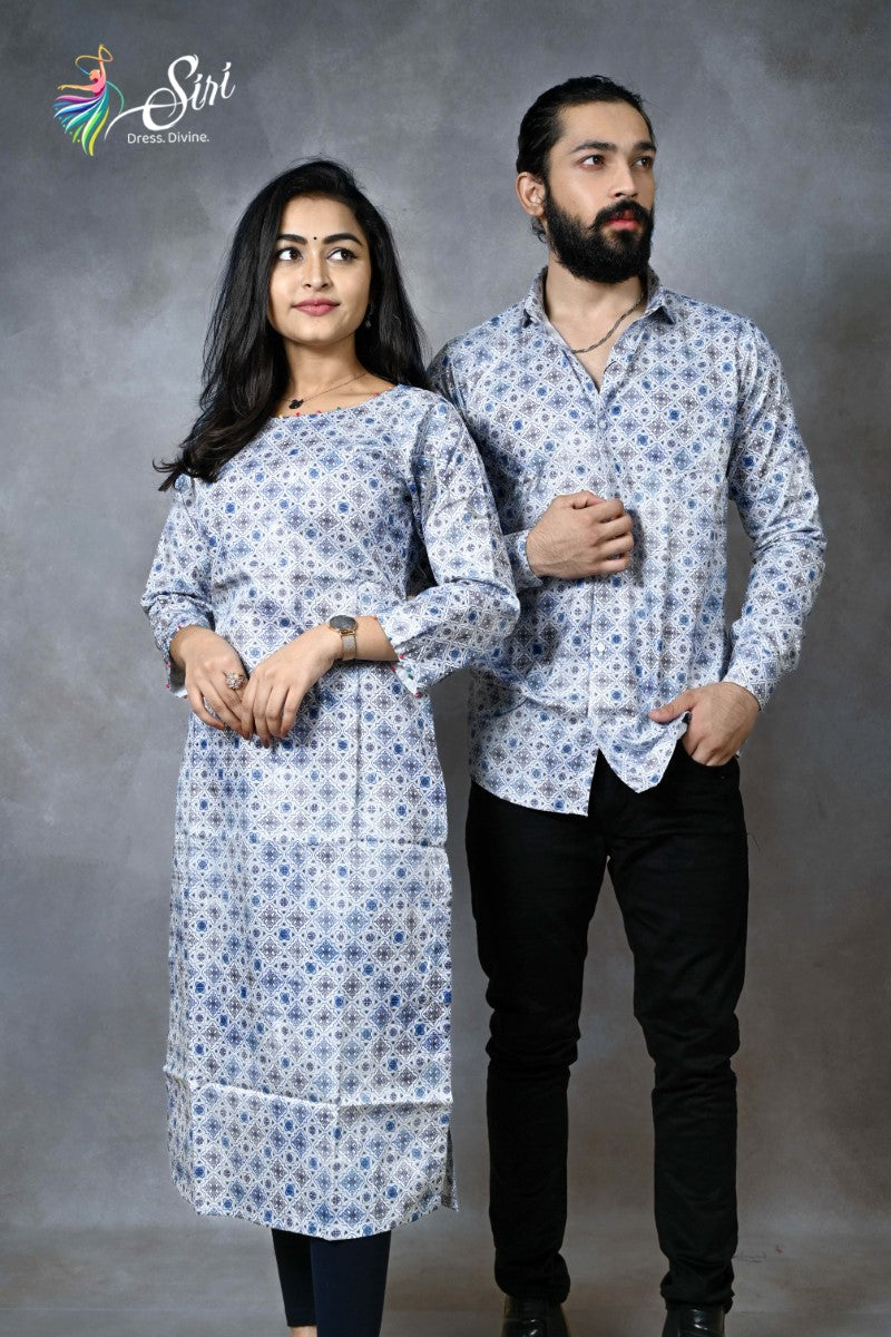Floral Print Cotton Satin Straight Cut Kurti And Partywear Shirt
