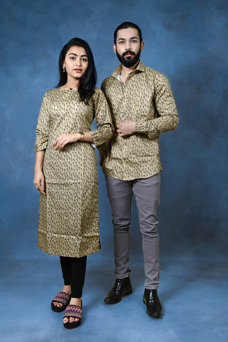 Cotton Satin Floral Motifs Straight Cut Kurti And Partywear Shirt