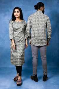 Floral Digital Print Straight Cut Kurti And Casual Shirt
